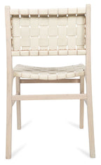Numadu Leather Weave Dining Chair with Wooden Legs-abc
