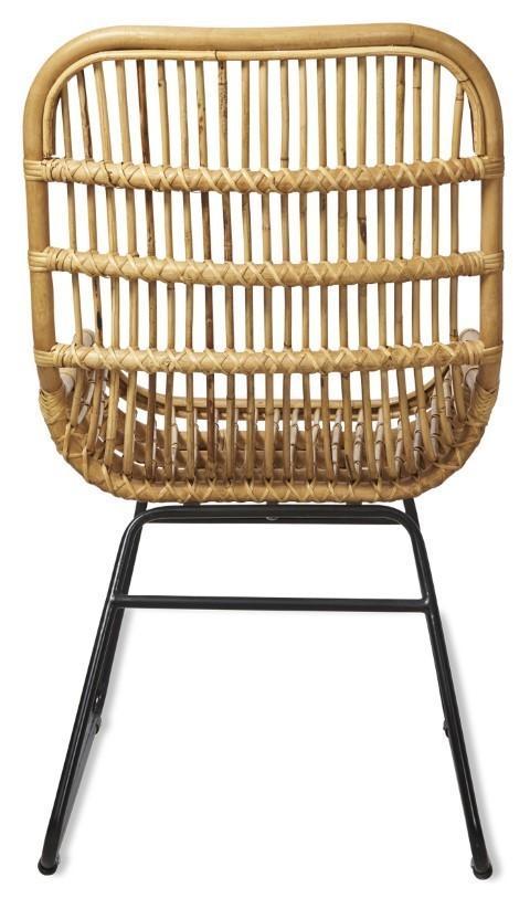 Mudoro Rattan Armchair with Metal Legs - Natural/Black-abc