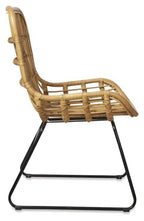 Mudoro Rattan Armchair with Metal Legs - Natural/Black-abc