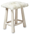 Malawi Rectangular Goathide Stool-abc