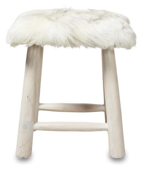 Malawi Rectangular Goathide Stool-abc