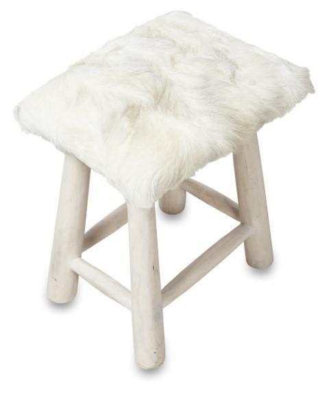 Malawi Rectangular Goathide Stool-abc