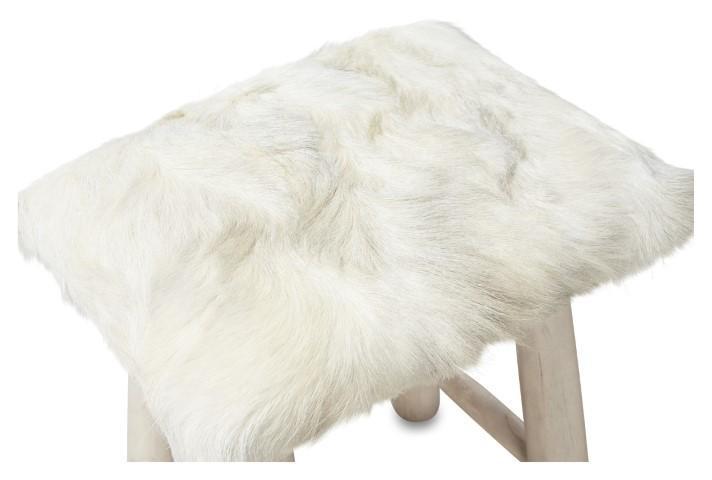 Malawi Rectangular Goathide Stool-abc