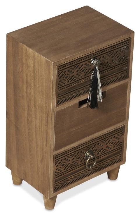 Phoenix Wooden 3 Drawer Storage - Brown-abc
