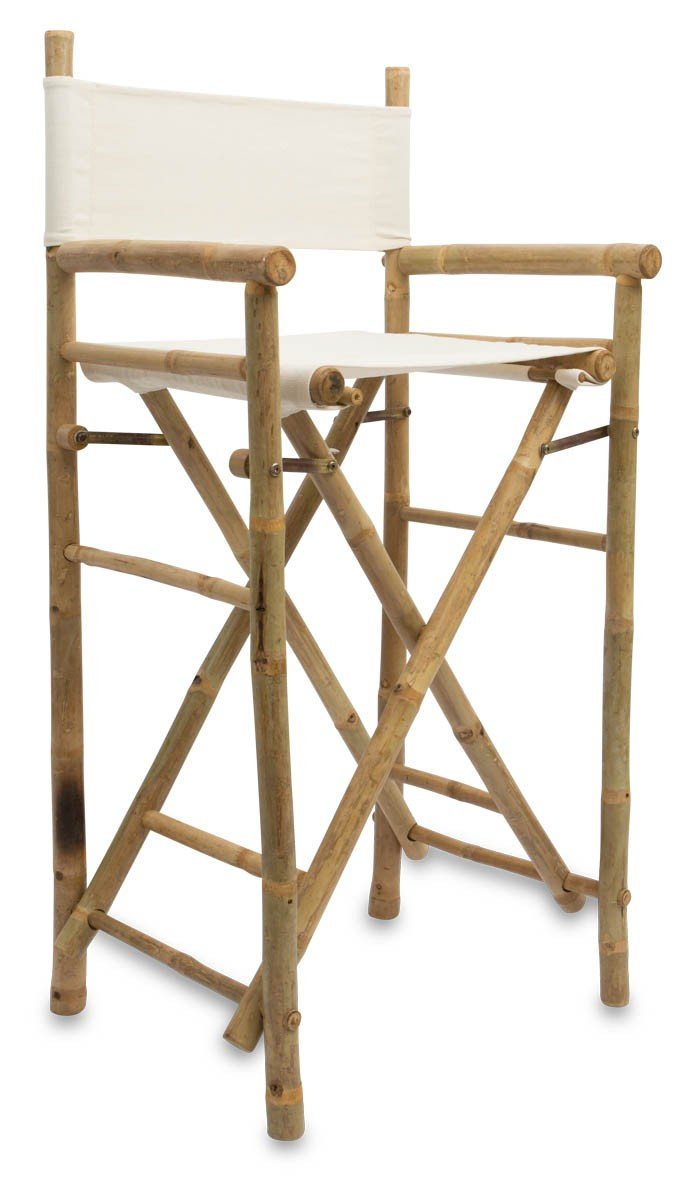 Bamboo Bar Stool Directors Chair Canvas-abc