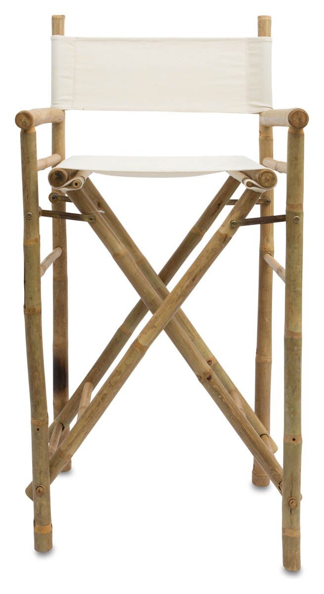 Bamboo Bar Stool Directors Chair Canvas-abc