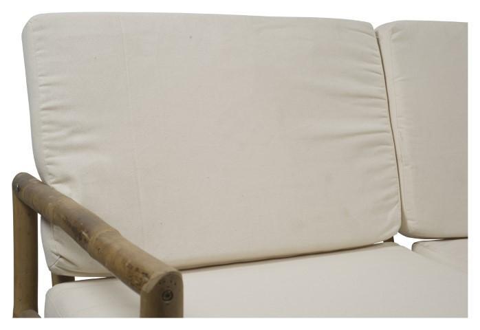 Ibiza Bamboo Sofa with Cushion - Natural/White-abc