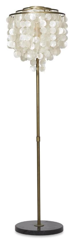 Capiz Shell Tierred Floor Lamp - Gold/Cream-abc