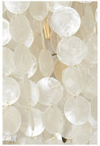 Capiz Shell Tierred Floor Lamp - Gold/Cream-abc