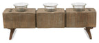 3 T Lite Wood Glass Footed Candle Holder-abc