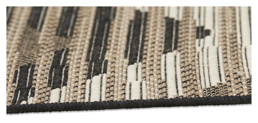 Layla Diamond Jute Polypropylene Rug - Black/Jute-abc