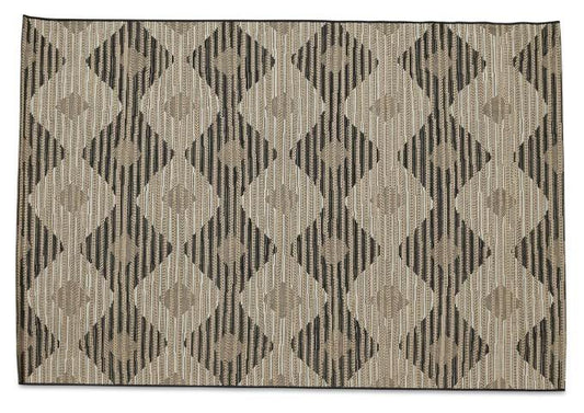 Layla Diamond Jute Polypropylene Rug - Black/Jute-abc