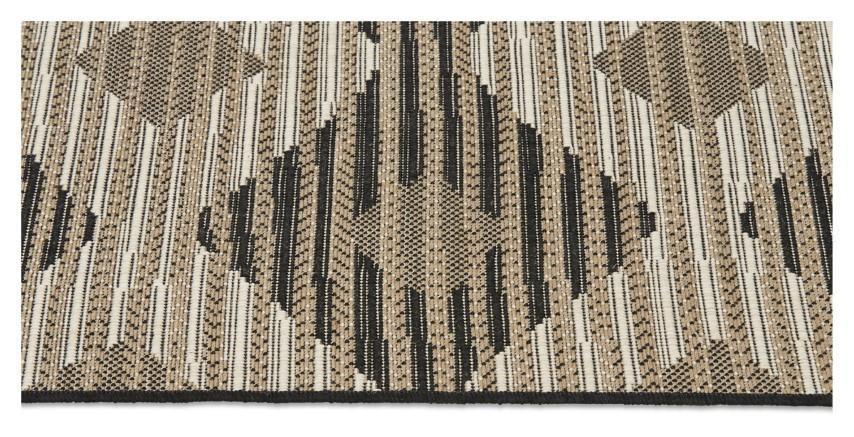 Layla Diamond Jute Polypropylene Rug - Black/Jute-abc