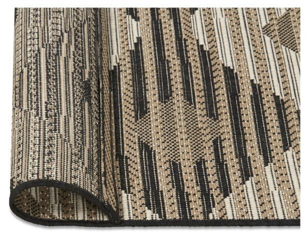 Layla Diamond Jute Polypropylene Rug - Black/Jute-abc