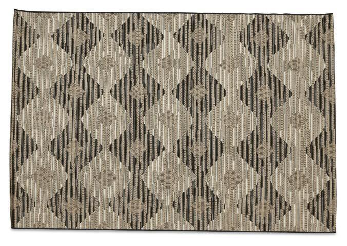 Layla Diamond Jute Polypropylene Rug - Black/Jute-abc