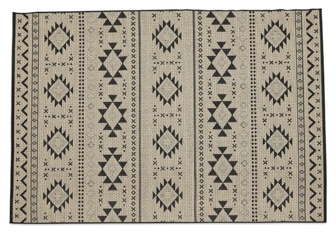 Layla Navo Jute Polypropylene Rug - Black/Jute-abc