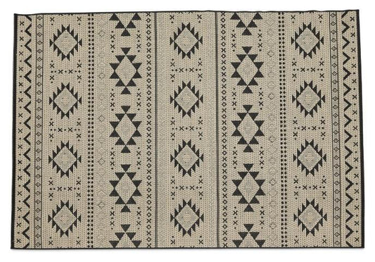 Layla Navo Jute Polypropylene Rug - Black/Jute-abc