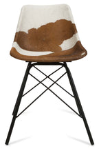 Hayden Cowhide Dining Chair with Iron Legs-abc