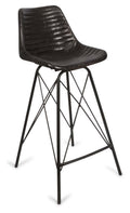 Capri Leather Bar Stoolwith Iron Legs-abc