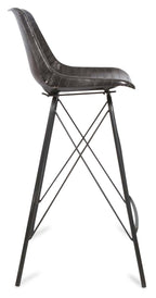 Capri Leather Bar Stoolwith Iron Legs-abc