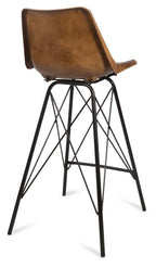Capri Leather Bar Stoolwith Iron Legs-abc