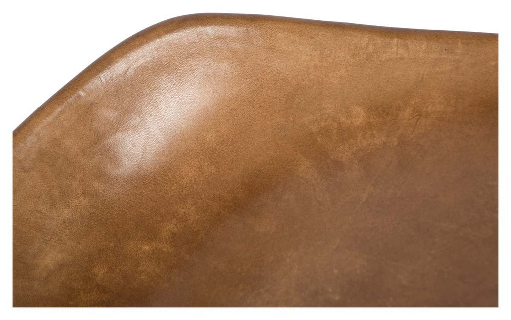 Archie Leather 75cm Bar Stool with Iron Legs-abc