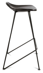 Archie Leather 75cm Bar Stool with Iron Legs-abc