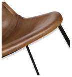 Elm Leather Dining Chair on Iron Frame-abc