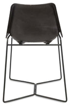 Elm Leather Dining Chair on Iron Frame-abc