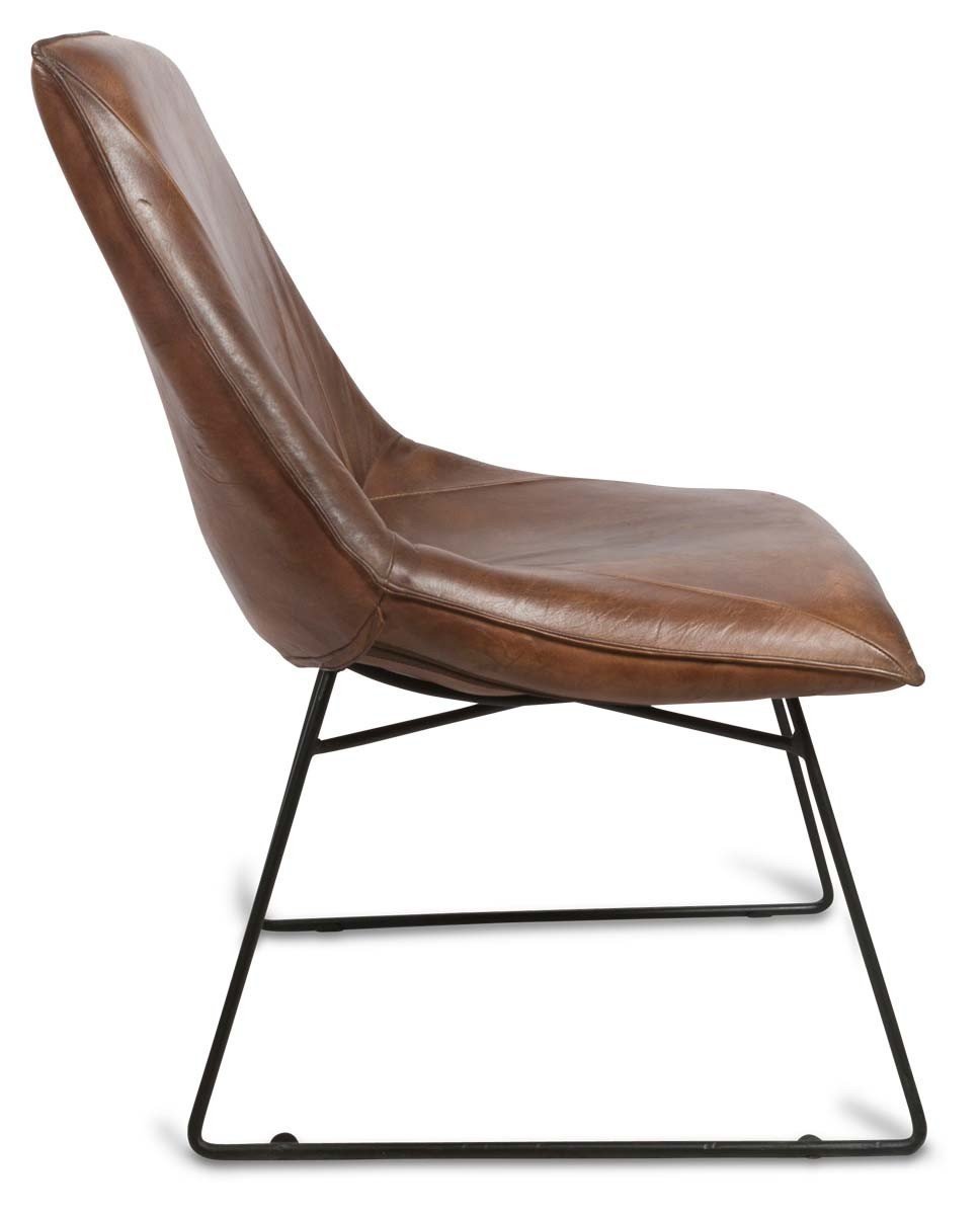 Manor Occasional Leather Chair with Iron Legs-abc