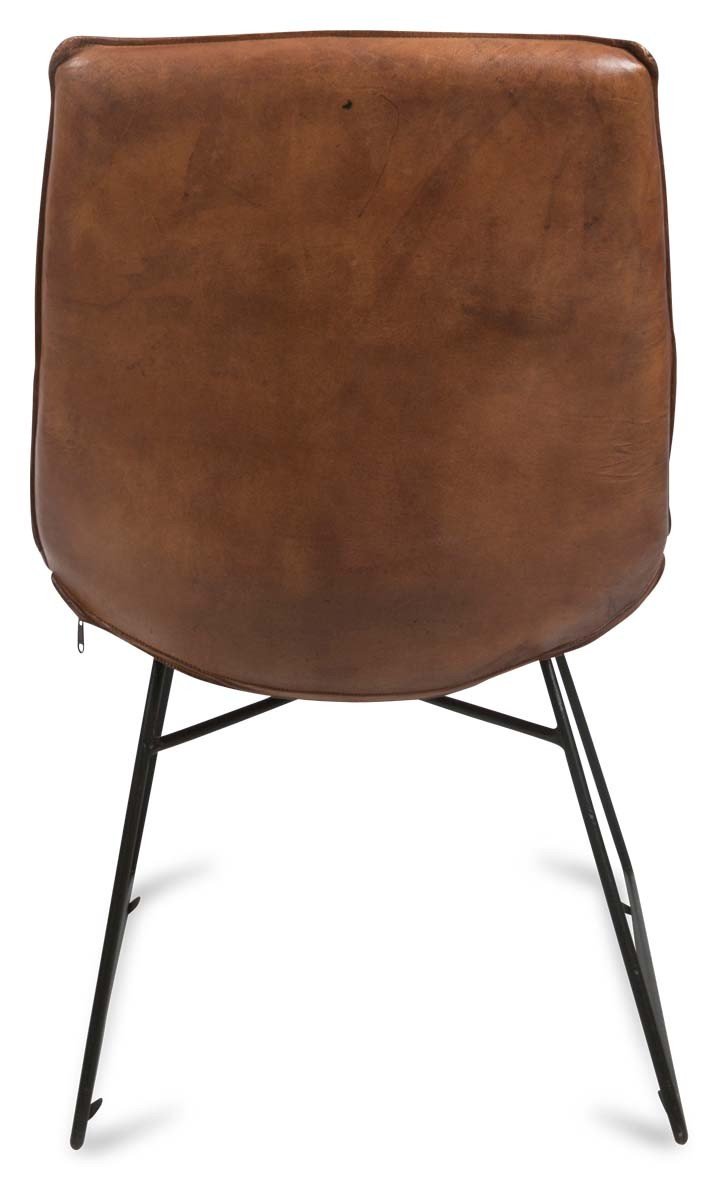 Manor Occasional Leather Chair with Iron Legs-abc