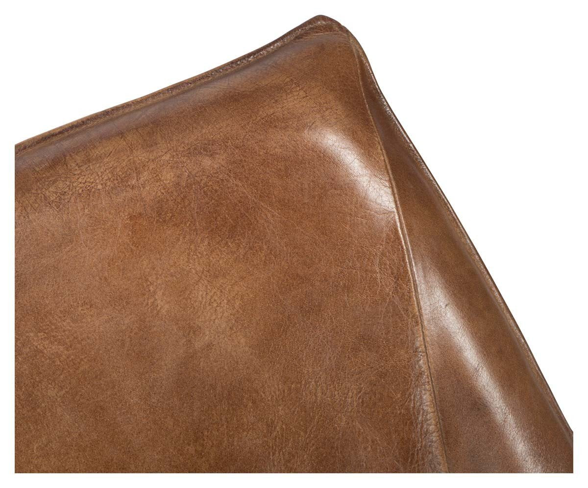 Manor Occasional Leather Chair with Iron Legs-abc