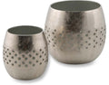 Bromley Set of Two Aluminium Votives-abc
