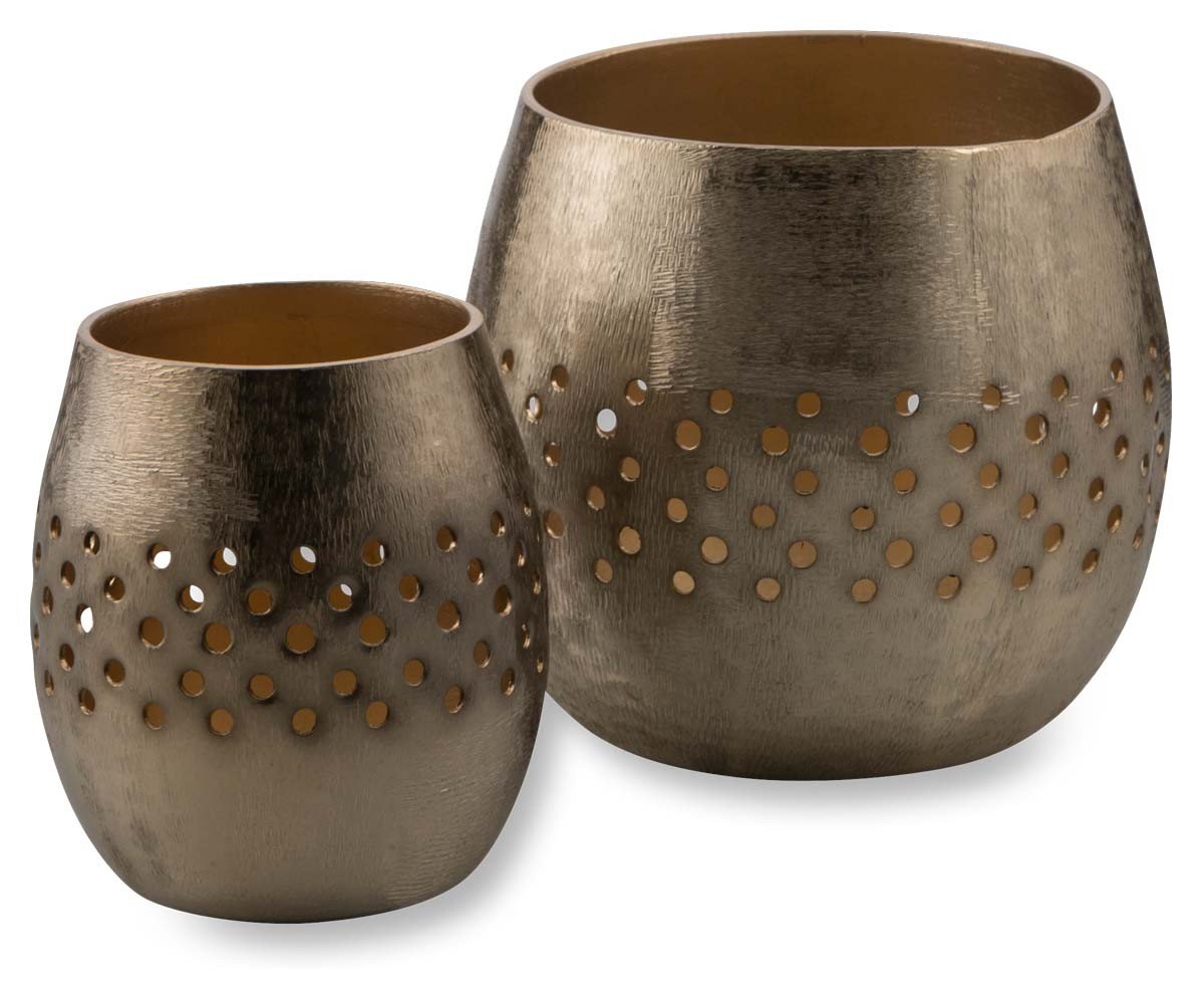 Charlton Set of Two Aluminium Votives-abc