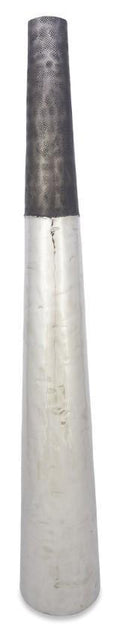 Aluminium Welding Round Tall Tapering Vase Small - Graphite/Silver-abc