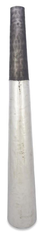 Aluminium Welding Round Tall Tapering Vase Small - Graphite/Silver-abc
