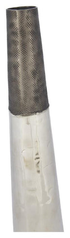 Aluminium Welding Round Tall Tapering Vase Small - Graphite/Silver-abc