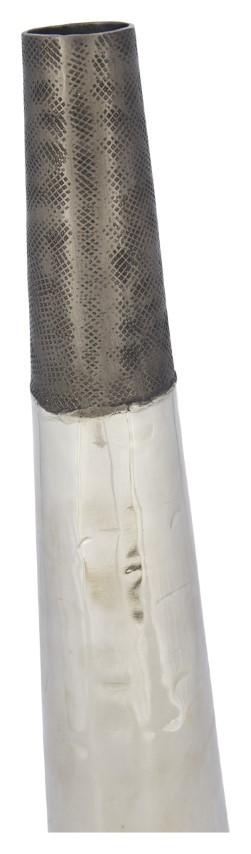 Aluminium Welding Round Tall Tapering Vase Small - Graphite/Silver-abc
