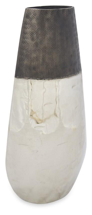 Aluminium Welding Tall Tapering Vase Medium - Graphite/Silver-abc