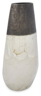 Aluminium Welding Tall Tapering Vase Medium - Graphite/Silver-abc