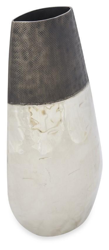 Aluminium Welding Tall Tapering Vase Medium - Graphite/Silver-abc