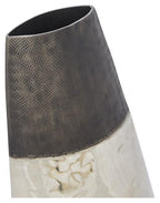 Aluminium Welding Tall Tapering Vase Medium - Graphite/Silver-abc