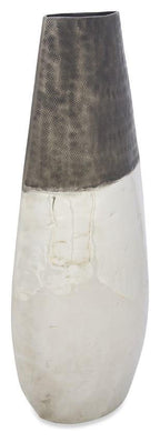 Aluminium Welding Tall Tapering Vase Large - Graphite/Silver-abc