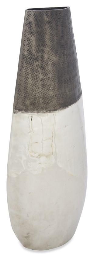 Aluminium Welding Tall Tapering Vase Large - Graphite/Silver-abc
