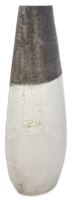 Aluminium Welding Tall Tapering Vase Large - Graphite/Silver-abc
