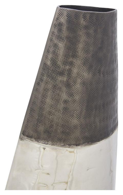 Aluminium Welding Tall Tapering Vase Large - Graphite/Silver-abc