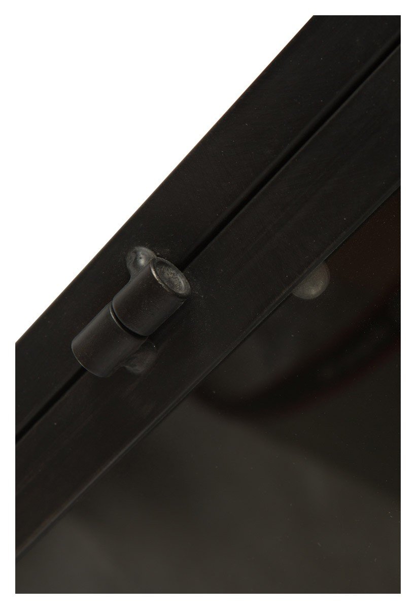 Metal Bedside Table with Single Drawer and 1 Glass Door and Metal Internal Shelf-abc