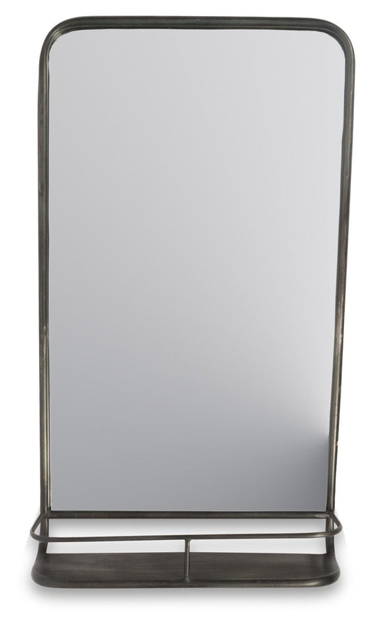 Vertical Rectangular Metal Mirror with Shelf-abc