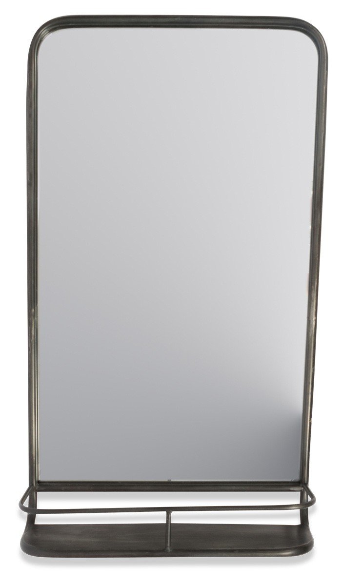 Vertical Rectangular Metal Mirror with Shelf-abc