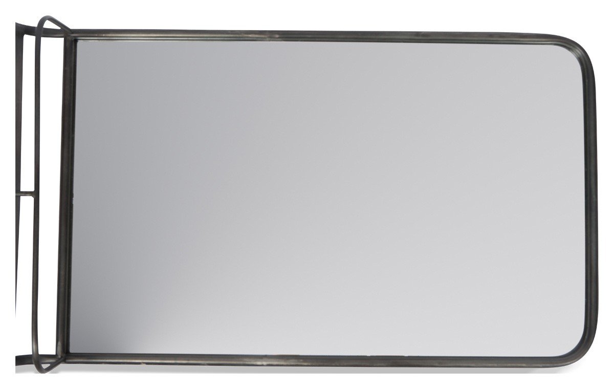 Vertical Rectangular Metal Mirror with Shelf-abc